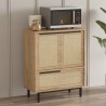 Buffet cuisine multifonction meuble chaussures 3 portes bois Thaon 