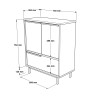 Buffet cuisine multifonction meuble chaussures 3 portes bois Thaon 