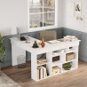 Bureau d'angle avec bibliothèque 120x120cm en bois 5 étagères Arvada 