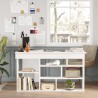 Bureau d'angle avec bibliothèque 120x120cm en bois 5 étagères Arvada 