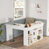 Bureau d'angle avec bibliothèque 120x120cm en bois 5 étagères Arvada 