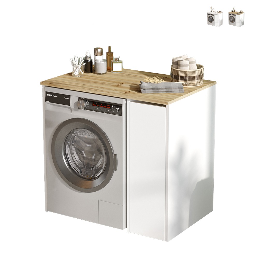 Meuble machine à laver avec 3 étagères extractibles Wavers