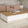 Table basse en bois blanche de salon avec 2 niches 90x60cm Tynne Remises