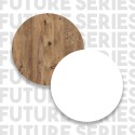 Table basse en bois blanche de salon avec 2 niches 90x60cm Tynne Choix