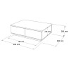Table basse en bois blanche de salon avec 2 niches 90x60cm Tynne Modèle