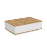 Table basse en bois blanche de salon avec 2 niches 90x60cm Tynne Vente