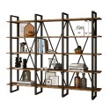 Armoire murale ouverte design moderne métal bois 220x34x180cm Batuan Vente