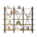 Armoire murale ouverte design moderne métal bois 220x34x180cm Batuan Remises