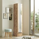 Armoire à chaussures en bois porte miroir 3 étagères 36x36x180cm Torge Offre