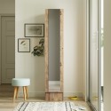 Armoire à chaussures en bois porte miroir 3 étagères 36x36x180cm Torge Remises