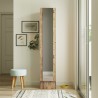 Armoire à chaussures en bois porte miroir 3 étagères 36x36x180cm Torge Remises