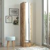 Armoire à chaussures en bois porte miroir 3 étagères 36x36x180cm Torge Promotion