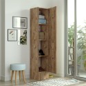 Armoire à chaussures en bois porte miroir 3 étagères 36x36x180cm Torge Réductions