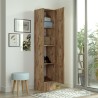 Armoire à chaussures en bois porte miroir 3 étagères 36x36x180cm Torge Réductions