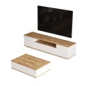 Meuble TV 3 portes + table basse blanche en bois design moderne Award Vente