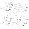 Meuble TV 3 portes + table basse blanche en bois design moderne Award Modèle