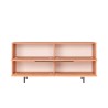 Buffet Salon Cuisine Meuble en Bois 4 Portes Effet Rattan Dhunnan Réductions