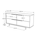 Buffet Salon Cuisine Meuble en Bois 4 Portes Effet Rattan Dhunnan Choix