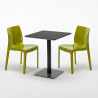 Table carrée 60x60 noire avec 2 chaises colorées Ice Licorice Prix