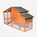 Poulailler de jardin en bois pour poules 198x75x116 Ciky Réductions