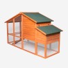 Poulailler de jardin en bois pour poules 198x75x116 Ciky Réductions