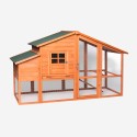 Poulailler de jardin en bois pour poules 198x75x116 Ciky Vente
