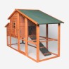 Poulailler de jardin en bois pour poules 198x75x116 Ciky Modèle