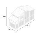 Poulailler de jardin en bois pour poules 198x75x116 Ciky Caractéristiques