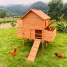 Poulailler en bois surélevé de jardin poules 370x174x172 Hegg Vente