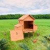 Poulailler en bois surélevé de jardin poules 370x174x172 Hegg Catalogue