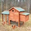 Poulailler en bois de jardin extérieur pour poules pondeuses 152x62x92 Marf Vente