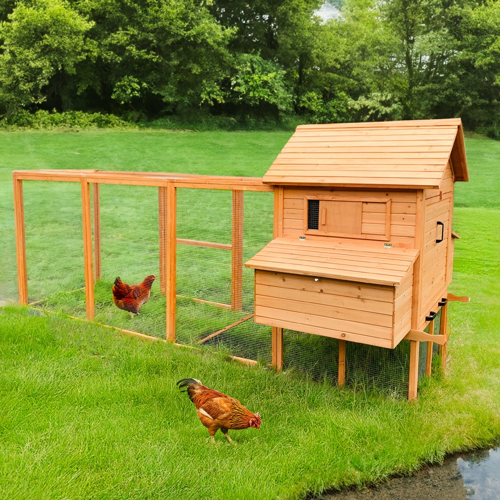 Poulailler maison de poules surélevé en bois pour jardin 370x174x172 Hegg