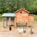 Poulailler en bois de jardin extérieur pour poules pondeuses 152x62x92 Marf Promotion
