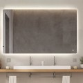 Miroir salle de bain 130x80cm design rétroéclairé lumières led Strokkur XXL Promotion