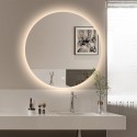 Miroir de salle de bain rond lumières LED 60cm rétroéclairé Rotorua M Promotion