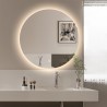 Miroir de salle de bain rond lumières LED 60cm rétroéclairé Rotorua M Promotion