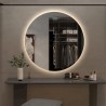 Miroir de salle de bain rond 70cm design rétroéclairé lumières LED Rotorua L Promotion