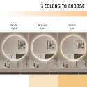 Miroir de salle de bain rond 70cm design rétroéclairé lumières LED Rotorua L Remises