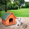 Niche extérieure en bois pour chiens de taille moyenne 85x101x85 Linus Vente