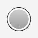 Miroir de salle de bain rétroéclairé led rond 60cm cadre noir Smidmur M Vente