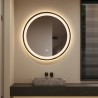 Miroir de salle de bain rétroéclairé led rond 60cm cadre noir Smidmur M Offre