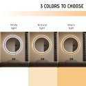 Miroir de salle de bain design rond 70cm rétroéclairé cadre Smidmur L Réductions