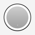 Miroir salle de bain led rond 80cm rétroéclairé cadre noir Smidmur XL Vente