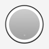 Miroir salle de bain led rond 80cm rétroéclairé cadre noir Smidmur XL Vente