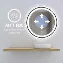 Miroir salle de bain led rond 80cm rétroéclairé cadre noir Smidmur XL Offre