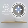 Miroir salle de bain led rond 80cm rétroéclairé cadre noir Smidmur XL Offre