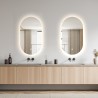 Miroir de salle de bain moderne rétroéclairé ovale 50x80cm lumières led Konughs M Offre