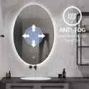 Miroir de salle de bain ovale moderne led 50x70cm rétroéclairé Sodin M Offre
