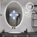 Miroir de salle de bain ovale 60x80cm avec lumières LED rétroéclairé Sodin L Offre