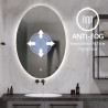 Miroir de salle de bain ovale 60x80cm avec lumières LED rétroéclairé Sodin L Offre